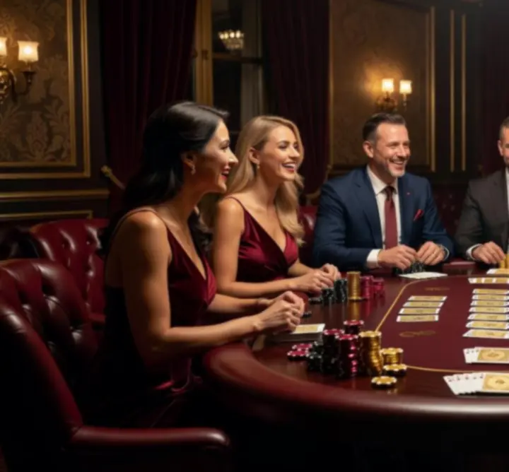 Ekskluzywny stół pokerowy podczas wieczoru kasynowego Social Motion Venue