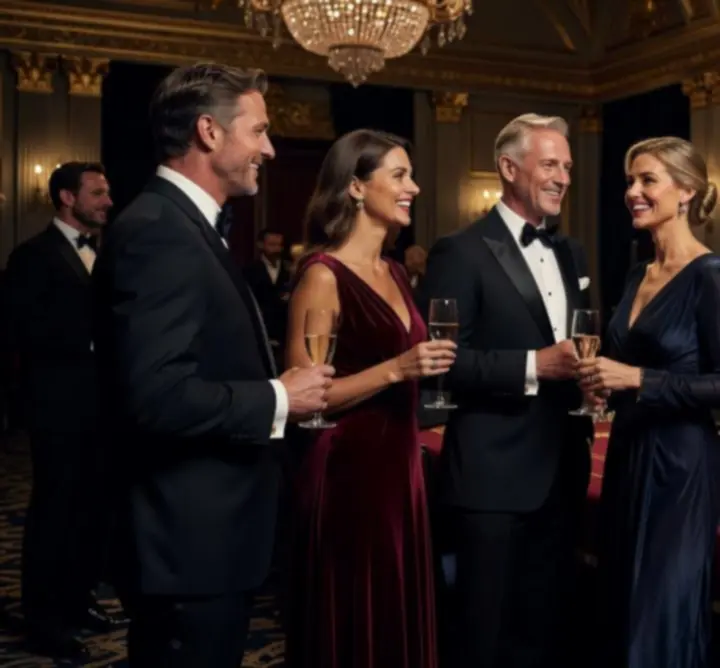 Goście rozmawiający podczas eleganckiego eventu Social Motion Venue